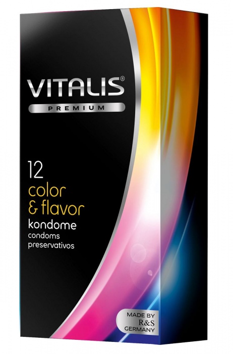 Цветные ароматизированные презервативы VITALIS PREMIUM color   flavor - 12 шт. - Vitalis - купить с доставкой в Самаре