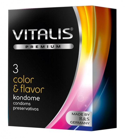 Цветные ароматизированные презервативы VITALIS PREMIUM color   flavor - 3 шт. - Vitalis - купить с доставкой в Самаре