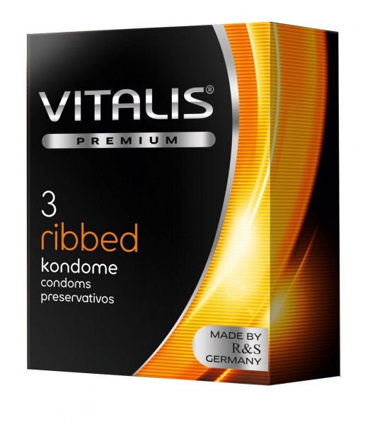 Ребристые презервативы VITALIS PREMIUM ribbed - 3 шт. - Vitalis - купить с доставкой в Самаре