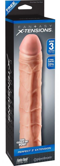 Телесная удлиняющая насадка Perfect 3 Extension - 22 см. - Pipedream - в Самаре купить с доставкой