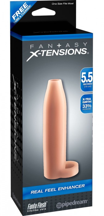Насадка-расширитель с кольцом для подхвата мошонки Real Feel Enhancer - 14 см. - Pipedream - в Самаре купить с доставкой