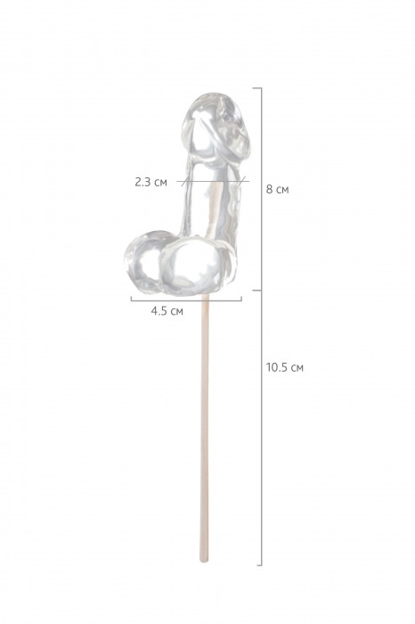 Прозрачный леденец в форме фаллоса со вкусом пина колады - Sosuчki - купить с доставкой в Самаре