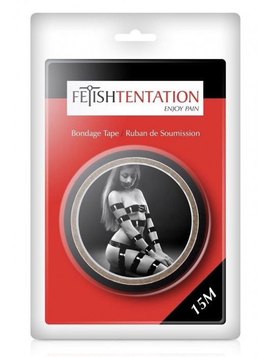 Черный скотч для фиксации - 15 м. - Fetish Tentation - купить с доставкой в Самаре