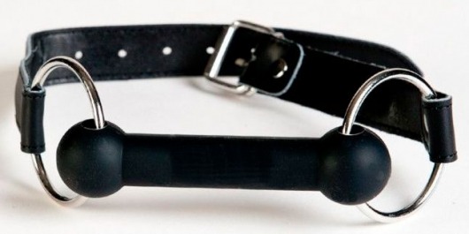 Чёрный кляп-трензель на кожаных ремешках - ToyFa - купить с доставкой в Самаре