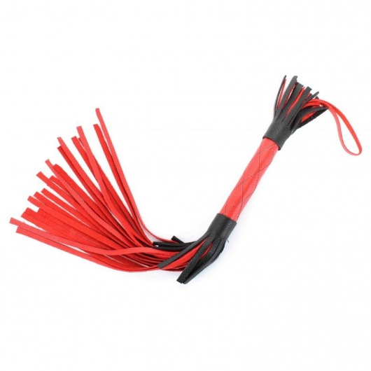 Красно-черная кожаная плётка - 51 см. - БДСМ Арсенал - купить с доставкой в Самаре