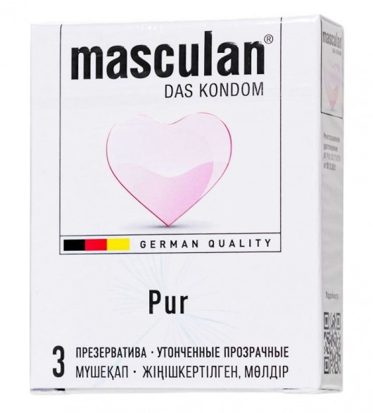 Супертонкие презервативы Masculan Pur - 3 шт. - Masculan - купить с доставкой в Самаре