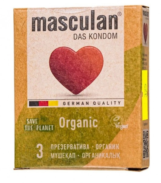 Экологически чистые презервативы Masculan Organic - 3 шт. - Masculan - купить с доставкой в Самаре