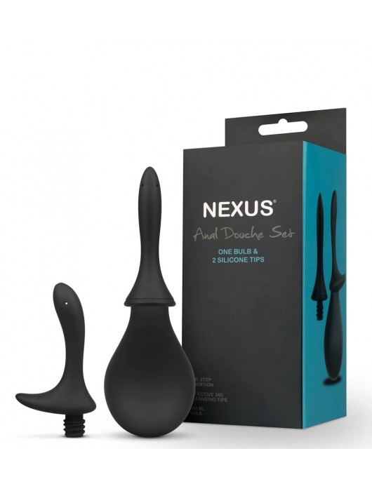 Черный анальный душ Nexus Anal Douche Set с 2 сменными насадками - Nexus Range - купить с доставкой в Самаре