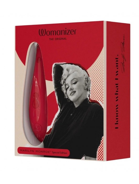 Красный бесконтактный клиторальный стимулятор Womanizer Marilyn Monroe Special Edition - Womanizer