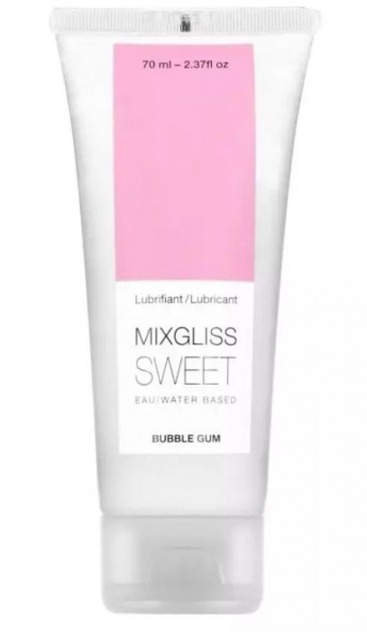 Смазка на водной основе Mixgliss Sweet с ароматом бабл-гам - 70 мл. - Mixgliss - купить с доставкой в Самаре