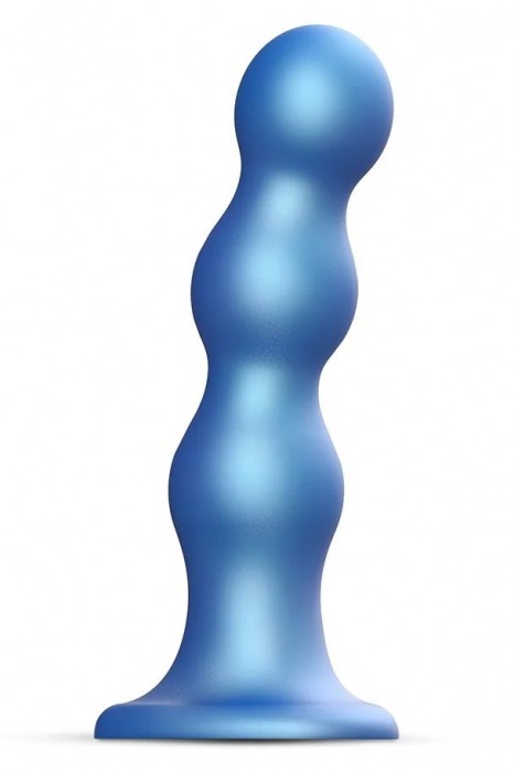 Голубая насадка Strap-On-Me Dildo Plug Balls size L - Strap-on-me - купить с доставкой в Самаре