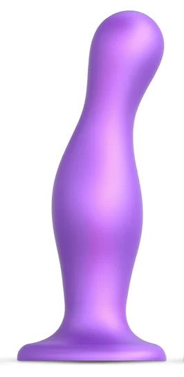 Фиолетовая насадка Strap-On-Me Dildo Plug Curvy size L - Strap-on-me - купить с доставкой в Самаре