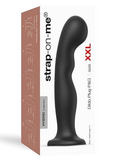 Черная насадка Strap-On-Me Dildo Plug P G size XXL - Strap-on-me - купить с доставкой в Самаре