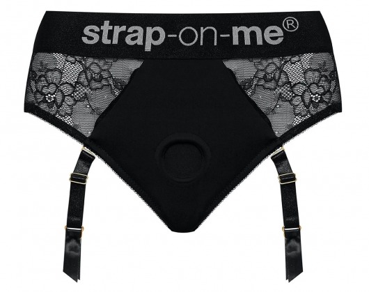 Черные трусики для насадок Diva Lingerie Harness - size L - Strap-on-me - купить с доставкой в Самаре