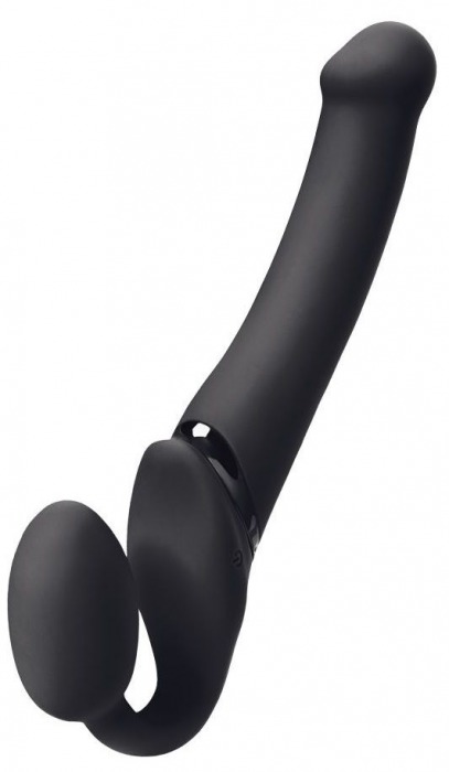 Черный безремневой вибрострапон Silicone Bendable Strap-On - size XL - Strap-on-me - купить с доставкой в Самаре