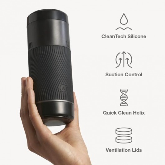 Черный мастурбатор с контролем всасывания Arcwave Pow Stroker - Arcwave - в Самаре купить с доставкой