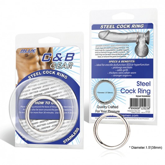 Стальное эрекционное кольцо STEEL COCK RING - 4.5 см. - BlueLine - в Самаре купить с доставкой