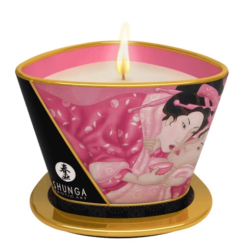 Массажная свеча Rose Petals с ароматом розы - 170 мл. - Shunga - купить с доставкой в Самаре