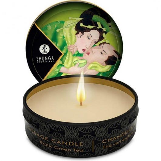 Массажная свеча Exotic Green Tea с ароматом зелёного чая - 30 мл. - Shunga - купить с доставкой в Самаре