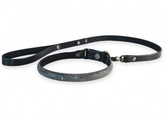 Эффектный сверкающий ошейник с поводком  Гламур - Sitabella - купить с доставкой в Самаре