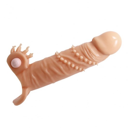 Телесная удлиняющая вибронасадка Penis Sleeve Connor - 17 см. - Baile - в Самаре купить с доставкой