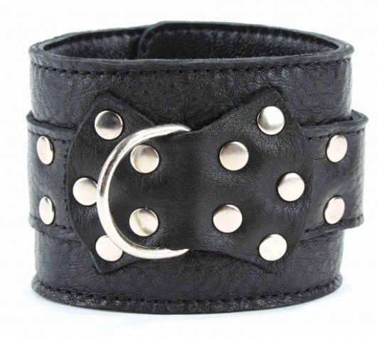 Чёрные наручники  из кожи с пряжкой - БДСМ Арсенал - купить с доставкой в Самаре