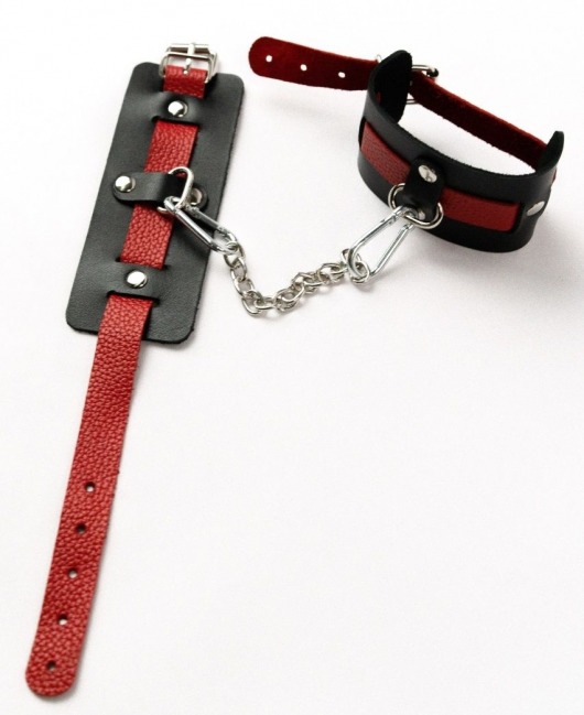 Черные оковы с красным декором и заклепками - Crazy Handmade - купить с доставкой в Самаре