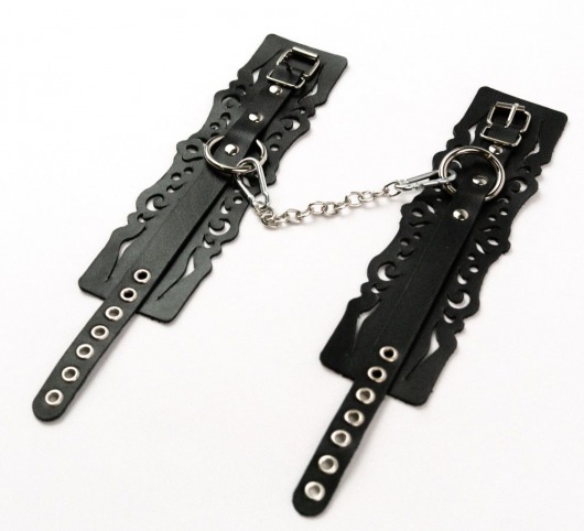 Узорчатые кожаные оковы с регулируемыми ремешками - Crazy Handmade - купить с доставкой в Самаре