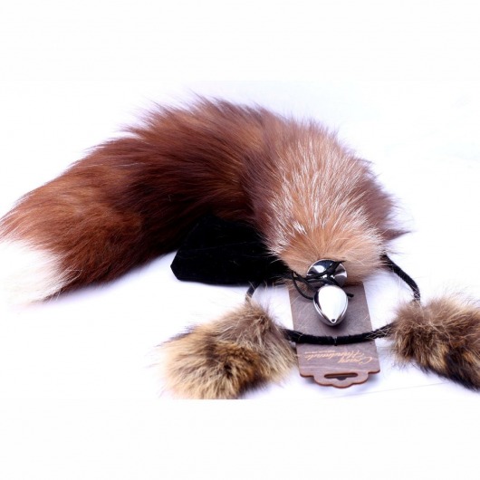 Игровой комплект: серебристая анальная пробка с пушистым хвостом и ободок-ушки - Crazy Handmade - купить с доставкой в Самаре