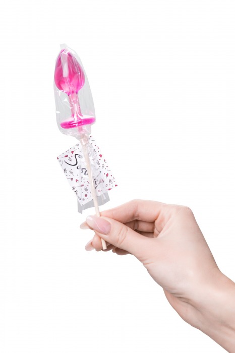 Розовый леденец  в форме анальной втулки со вкусом айриш крим - 29 гр. - Sosuчki - купить с доставкой в Самаре