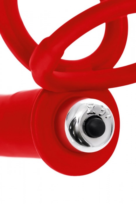 Красная насадка на пенис для двойного проникновения - 19 см. - ToyFa - купить с доставкой в Самаре