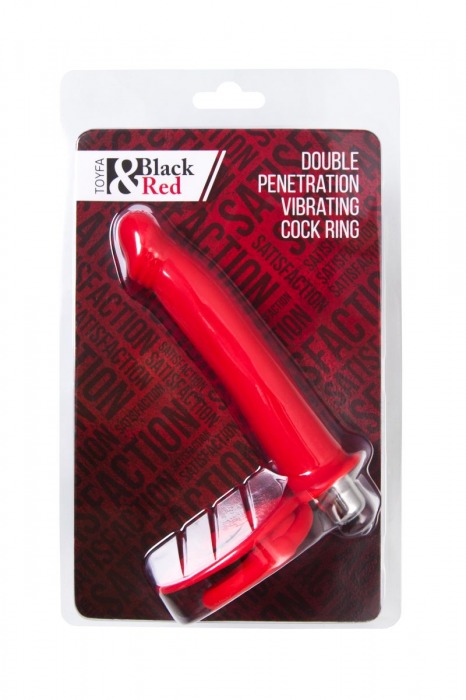 Красная насадка на пенис для двойного проникновения - 19 см. - ToyFa - купить с доставкой в Самаре