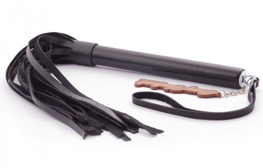 Черная кожаная плеть  Индиго  - 50 см. - Crazy Handmade - купить с доставкой в Самаре