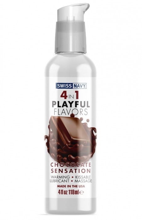 Массажный гель 4-в-1 Chocolate Sensation с ароматом шоколада - 118 мл. - Swiss navy - купить с доставкой в Самаре