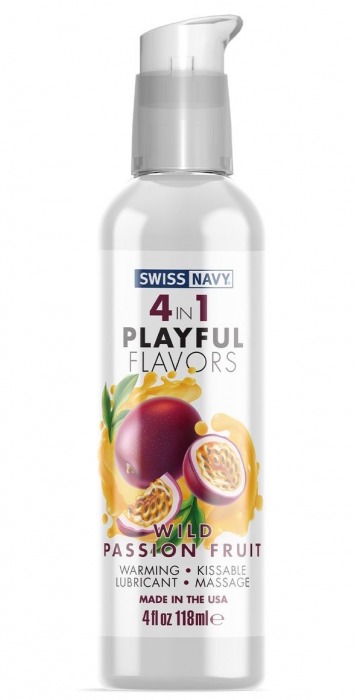 Массажный гель 4-в-1 Wild Passion Fruit с ароматом маракуйи - 118 мл. - Swiss navy - купить с доставкой в Самаре