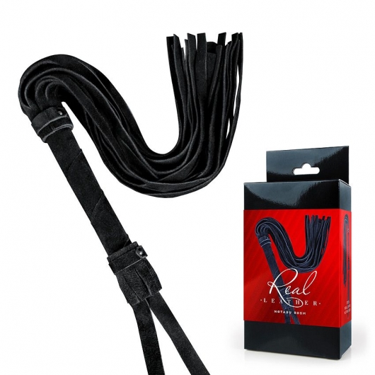 Черная кожаная плеть - 55 см. - Notabu - купить с доставкой в Самаре