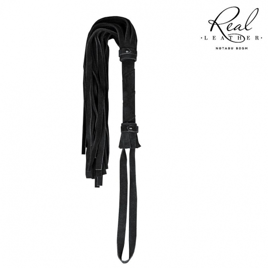 Черная кожаная плеть - 55 см. - Notabu - купить с доставкой в Самаре