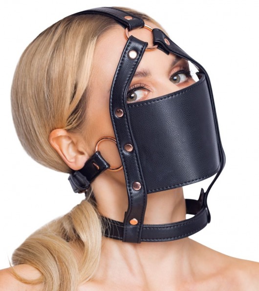 Черный намордник с кляпом-шаром Head Harness With A Gag - Orion - купить с доставкой в Самаре