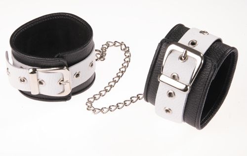 Черно-белые оковы на ноги - Sitabella - купить с доставкой в Самаре
