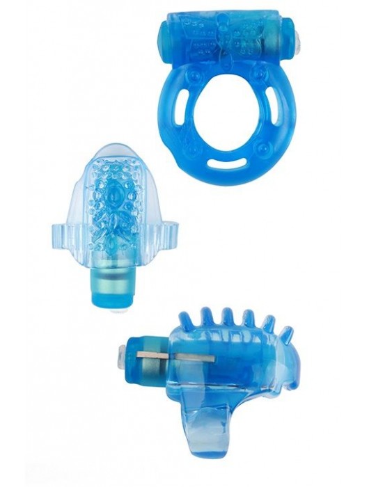 Набор из 3 синих эрекционных колец с вибрацией Teasers Ring Kit - Chisa - в Самаре купить с доставкой