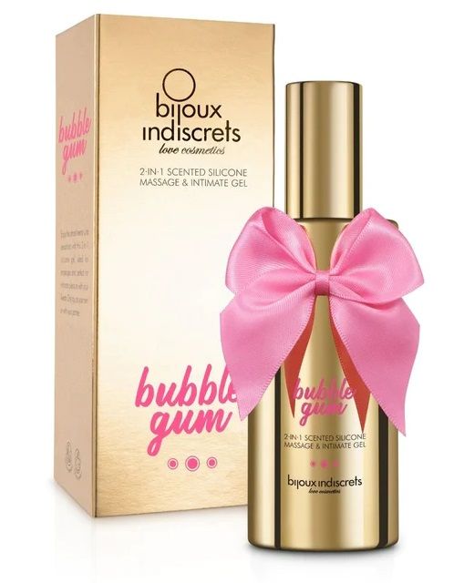 Гель с ароматом жвачки Bubblegum 2-in-1 Scented Silicone Massage And Intimate Gel - 100 мл. - Bijoux Indiscrets - купить с доставкой в Самаре