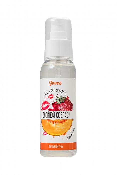Съедобная гель-смазка Yovee «Двойной соблазн» с Д-пантенолом и вкусом клубники и дыни - 100 мл. - ToyFa - купить с доставкой в Самаре