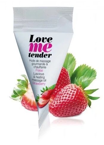 Съедобное согревающее массажное масло Love Me Tender Strawberry с ароматом клубники - 10 мл. - Love to Love - купить с доставкой в Самаре
