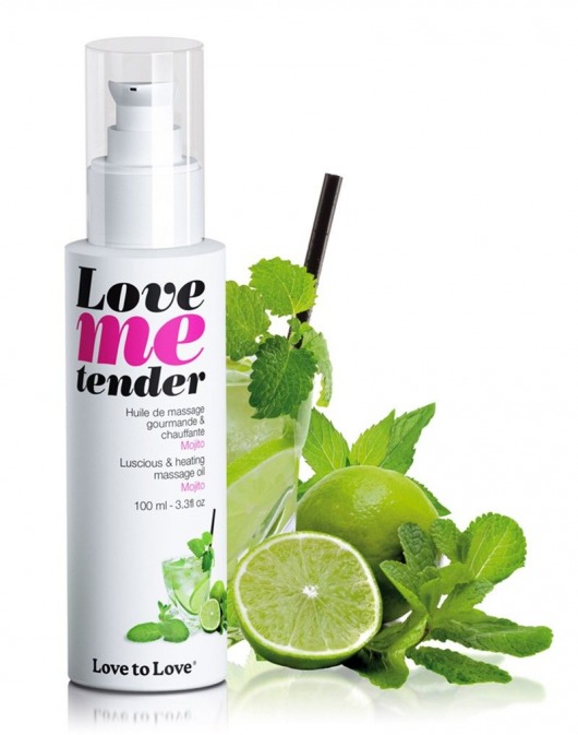 Съедобное согревающее массажное масло Love Me Tender Mojito с ароматом мохито - 100 мл. - Love to Love - купить с доставкой в Самаре