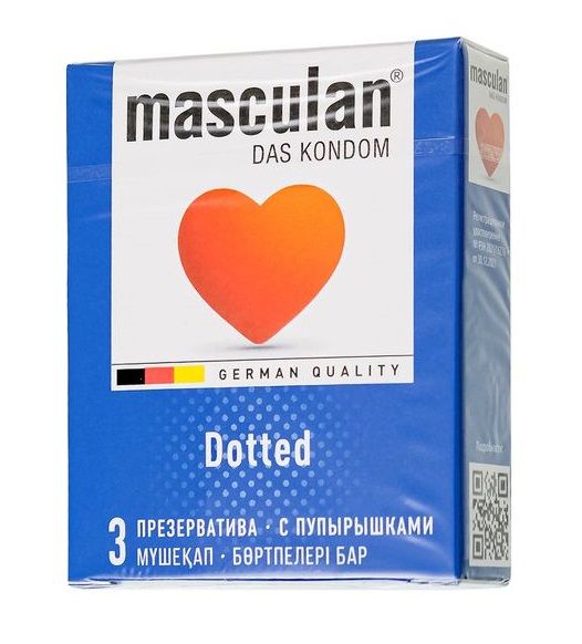 Презервативы с пупырышками Masculan Dotted - 3 шт. - Masculan - купить с доставкой в Самаре