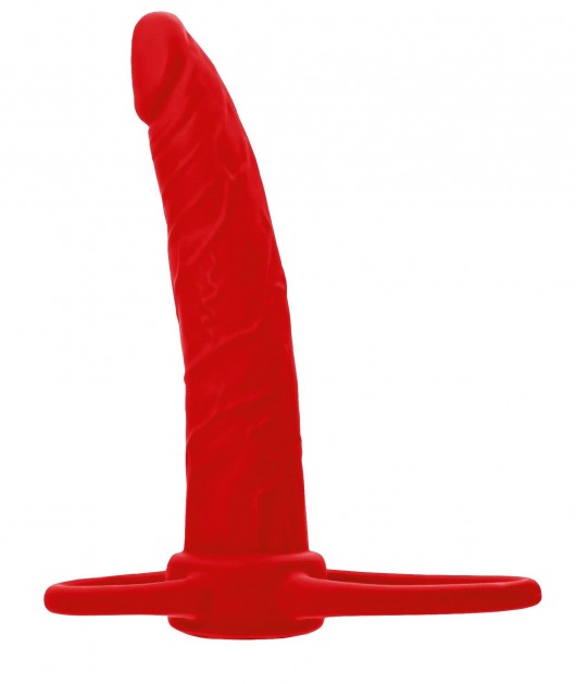 Красная насадка на пенис для двойного проникновения Black Red - 16,5 см. - ToyFa - купить с доставкой в Самаре