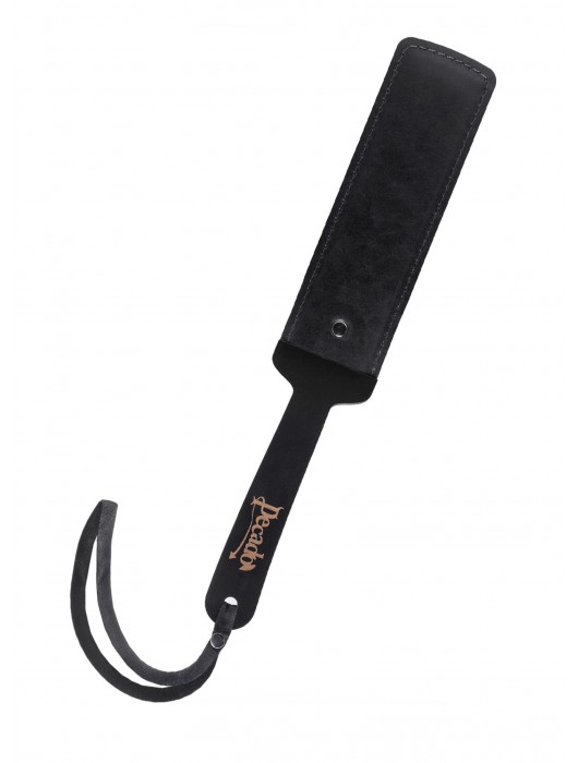 Черный кожаный пэддл - 37 см. - Pecado - купить с доставкой в Самаре