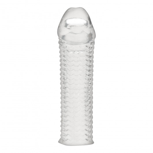 Текстурированная насадка на пенис Clear Textured Penis Enhancing Sleeve Extension - 16,5 см. - BlueLine - в Самаре купить с доставкой