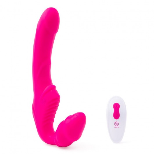 Розовый безремневой страпон на радиоуправлении Strapless Together - 22 см. - Together Toy - купить с доставкой в Самаре