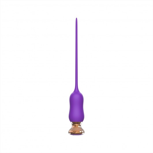 Фиолетовый тонкий стимулятор Nipple Vibrator - 23 см. - I-MOON - купить с доставкой в Самаре